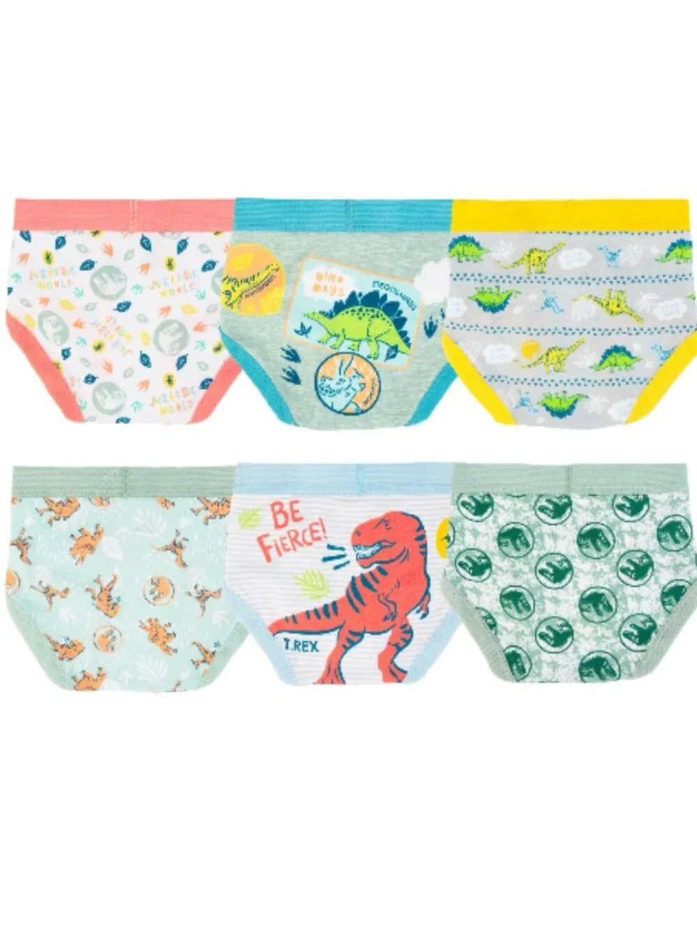 2T/3T Jurassic World Toddler Boy Briefs 6-Pack